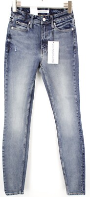 CALVIN KLEIN JEANS High Rise Skinny Jeans Damen Schlank W26 L34 Verblasst