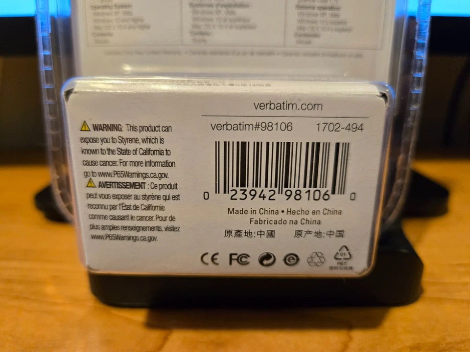 Verbatim 98106 Corded Notebook Optical Mouse Wired USB BLACK for PC or MAC NEW - Image 4 of 4