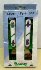 Barney Spoon & Fork Set 1993 New Old Stock The Lyons Group Dinosaur