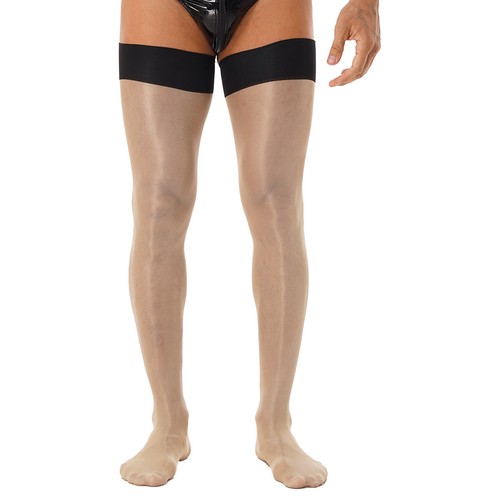 Men's Oil Shiny Glossy See-through Thigh High Stockings Stockings Sexy Pantyhose - Bild 145 von 165
