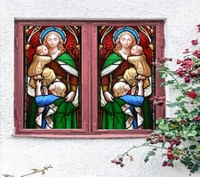 3D Child Mother A767 Window Film Print Sticker Cling Stained Glass UV Sinsin