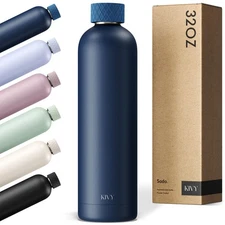 32oz Stainless Steel Insulated Water Bottle Blue Twist Top for Adults