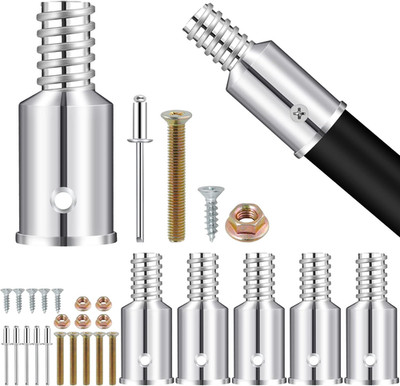 6Pcs Threaded Tip Replacement, Broom Handle Threaded End, Ultra Threaded Tip Rep
