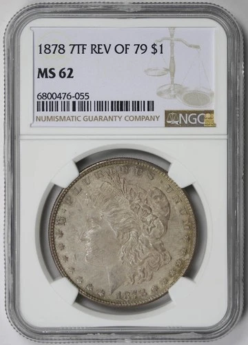 1878 7TF Reverse of 1879 Morgan Dollar $1 MS 62 NGC Rev 79