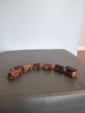 Vintage Wooden Train Set Miniature 6 piece