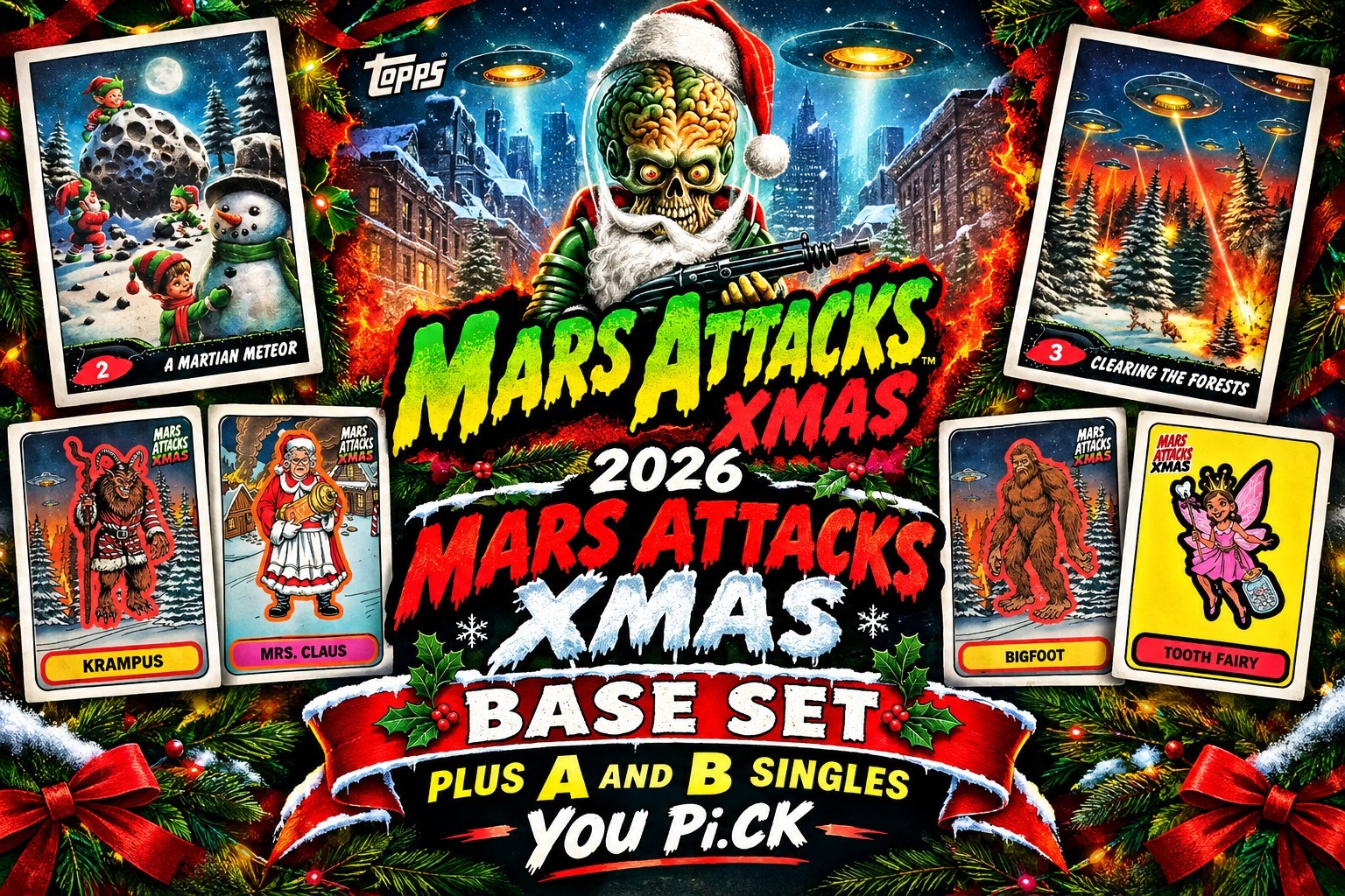 2026 Topps Mars Attacks Xmas Base Card Singles (You Pick)