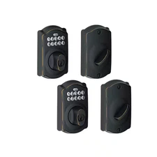 Camelot Aged Bronze Keypad Electronic Deadbolt (2-Pack)