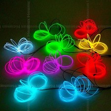 5M/16ft Neon LED Light Glow EL Wire String Strip Rope Tube Decor Car Party Dance
