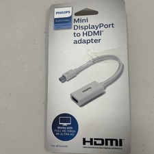 PHILIPS Mini Display Port to HDMI Adapter Full HD 1080p 4K Ultra HD Audio/Video