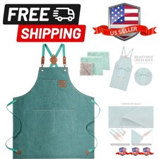 Chef Apron, Cotton Canvas Gardening Apron with Large Pockets for Men and Wome...