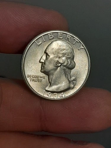 1934- P Washington Silver Quarter Uncirculated