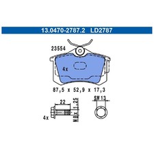 Satz Bremsbeläge Bremsklötze hinten für Audi A4 B5 8D2 8D5 B6 8E2 8E5 | 24589