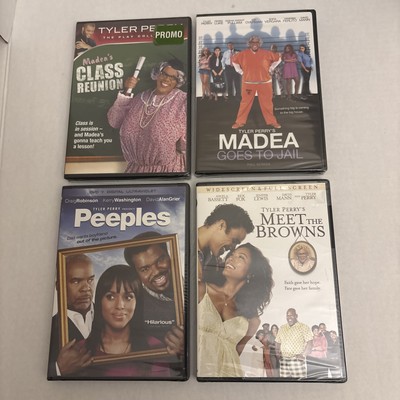 4 Tyler Perry s DVDs, Meet The Browns (2008), Peeples(2013), Madea Goes To Jail
