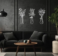 3 Pcs Metal Flowers Wall Arts Rustic Farmhouse Decor Wall Decor