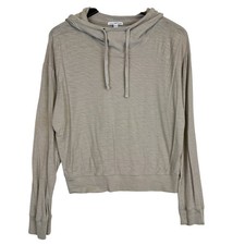 James Perse Womens Lightweight Cotton Modal Hoodie Beige - Size 2 Medium