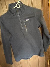 YOUTH Patagonia 1/4 Zip Fleece Size Y Large Navy Blue Pullover Jacket