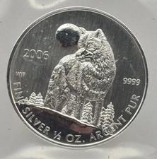 2006 CANADA $1 WOLF 1/2 OZ SILVER 9999 COIN SEALED