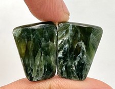 28 Ct 3x17x23 mm Natural Fire Seraphinite Pair Fancy Cabochon Gemstone DC-319