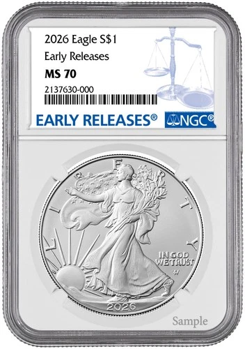 New Listing2026 American Silver Eagle Early Releases NGC MS70