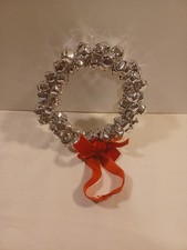 Christmas Silver Jingle Bell Wreath Door Hanger 8 Inch Christmas Holiday