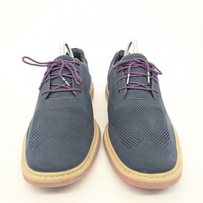 Mark Nason Los Angeles Men Navy Knit Oxford Dress Shoes Lace  display picture 3