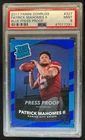 2017 Donruss Patrick Mahomes II Press Proof Blue Rated Rookie #327 Chiefs PSA 9