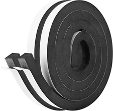 Kikerike Self Adhesive Foam Tape Weatherstrip 1/in x 3/4In x 13Ft High Densit...
