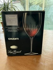 Luigi Bormioli Diamante Chianti Wine Glass Set 4x 520ml Crystal Cut 12757/01