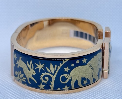 HERMES WIDE Clic H Black & Gold Enamel RGH Sous Le Charme Bracelet PM - Picture 3 of 5