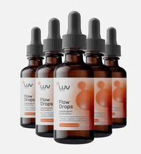 LUV Health Flow Drops - Adaptogen Mushroom Blend - Peach Watermelon Flavor(1-5x)