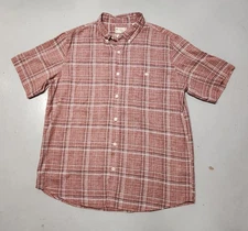 NWOT Weatherproof Vintage Shirt Men's Size XL Red Plaid Washable Linen Casual 
