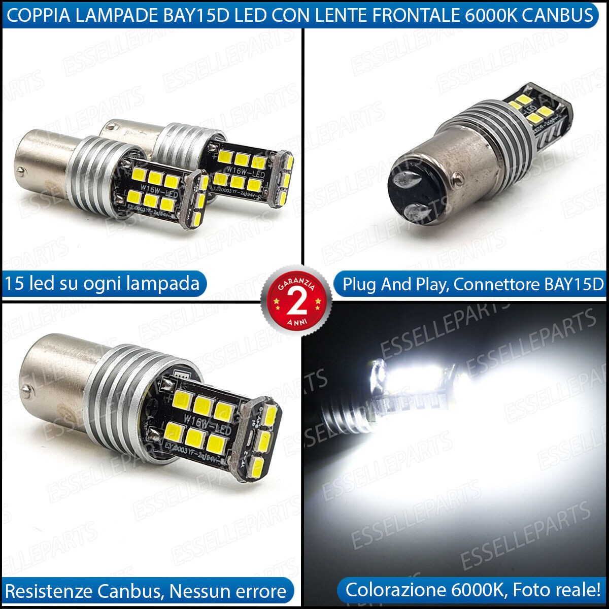 Kit Fari Full LED Fiat Panda 319 Anabbaglianti Abbaglianti Luci Posizione 6000k - Miniatura 6