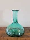 Vintage Hand Blown Aqua Studio Art Glass Bud Vase Bottle Pontil Base Blenko Styl