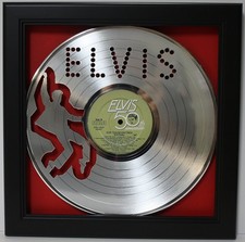 Elvis Presley Black Wood Framed Laser Cut  Lp Shadowbox