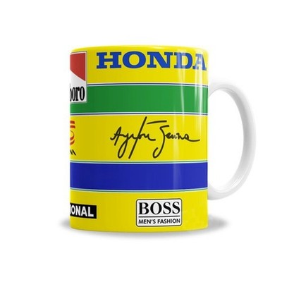 AYRTON SENNA - RACING F 1 - Signature - CERAMIC CUP - MUG - Argentina