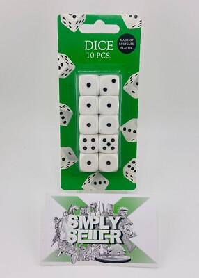   10er Pack Würfel Dice weiß Set aus 15mm Spielewürfel Spiele Zubehör NEU  