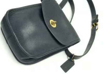 Coach MINI Vintage 9978 Black Side Pack Leather 90's