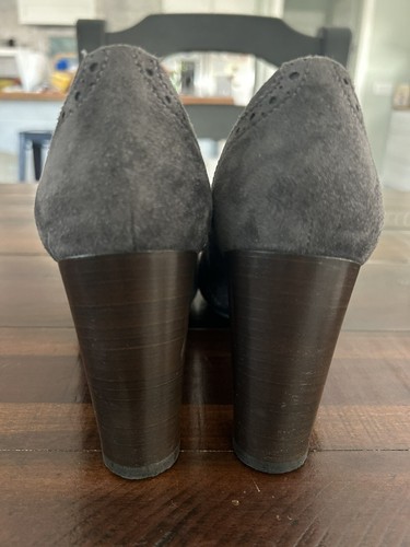 Tod's Grey Suede Tassel Loafer Pumps Heels Shoes Sz 40 US 9-9.5 - Picture 7 of 8