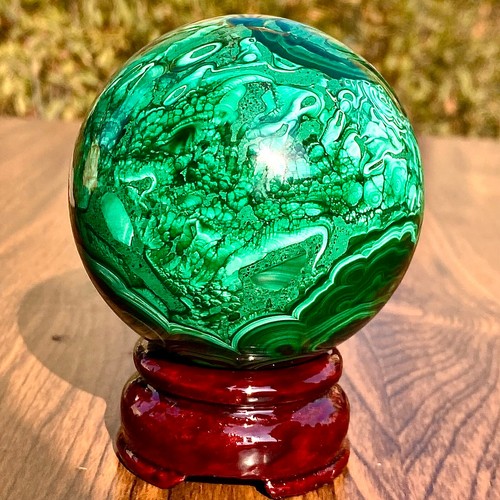 1.24LB Natural Malachite glossy cluster sphere mineral ball sample - Picture 11 of 12