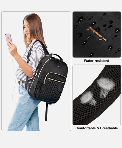 Lovevook - The V Laptop Backpack for Women, Black, Waterproof - Photo 7/7