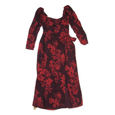 NWT Reformation Theo in Divina Floral Long Sleeve Georgette Midi Dress 6