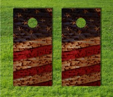 American Flag USA Fabric Board Game Cornhole Quality Bag Decal Wrap Laminate   