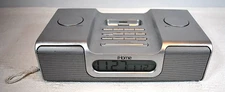 iHome iPod Silver Audio Dock, Clock Radio Only #iH8 - TESTED WORKS or For Parts