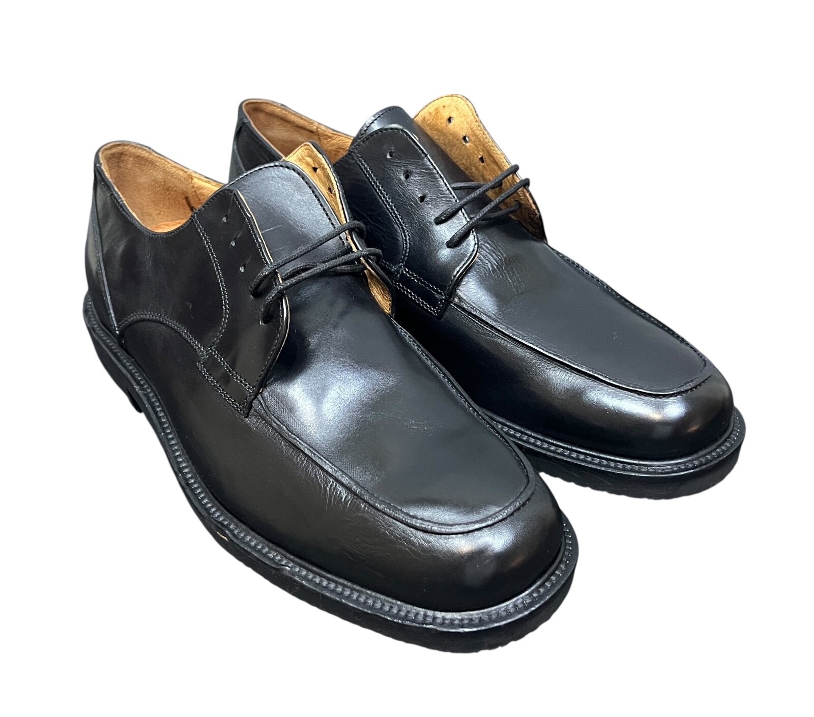 SAOLA Scarpe Johnston & Murphy uomo 9 5 M pelle nera passaporto derby punta quadrata Italia