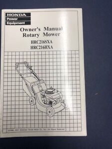 Honda Rotary Mower HRC216SXA HRC216HXA Owners Manual | eBay