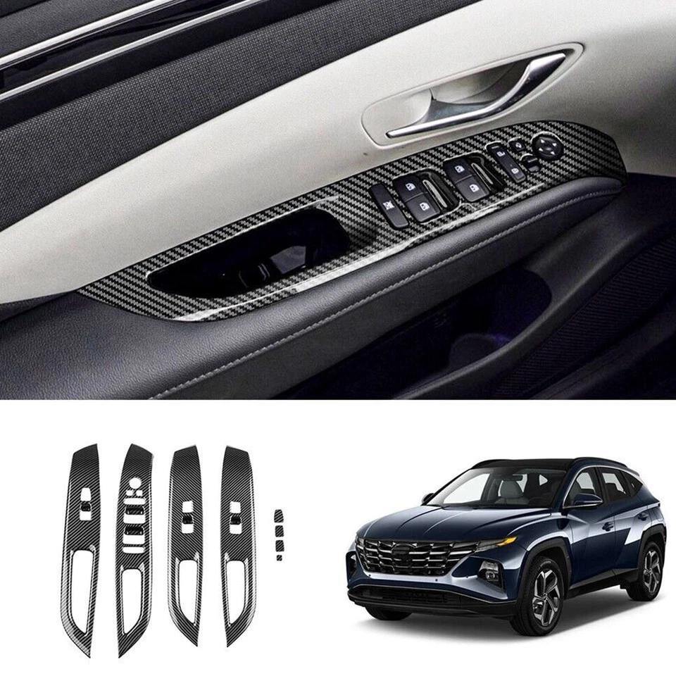 Para Hyundai Tucson Puerta Ventana Vidrio Elevador Cubierta Panel Botón Interruptor Placa Borde  Foto 2 de 4