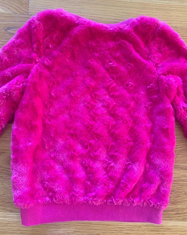 Suéter Juicy Couture Niño Niñas Niños Rosa Imitación Piel Manga Larga Logo Talla 4 Foto 4 de 4