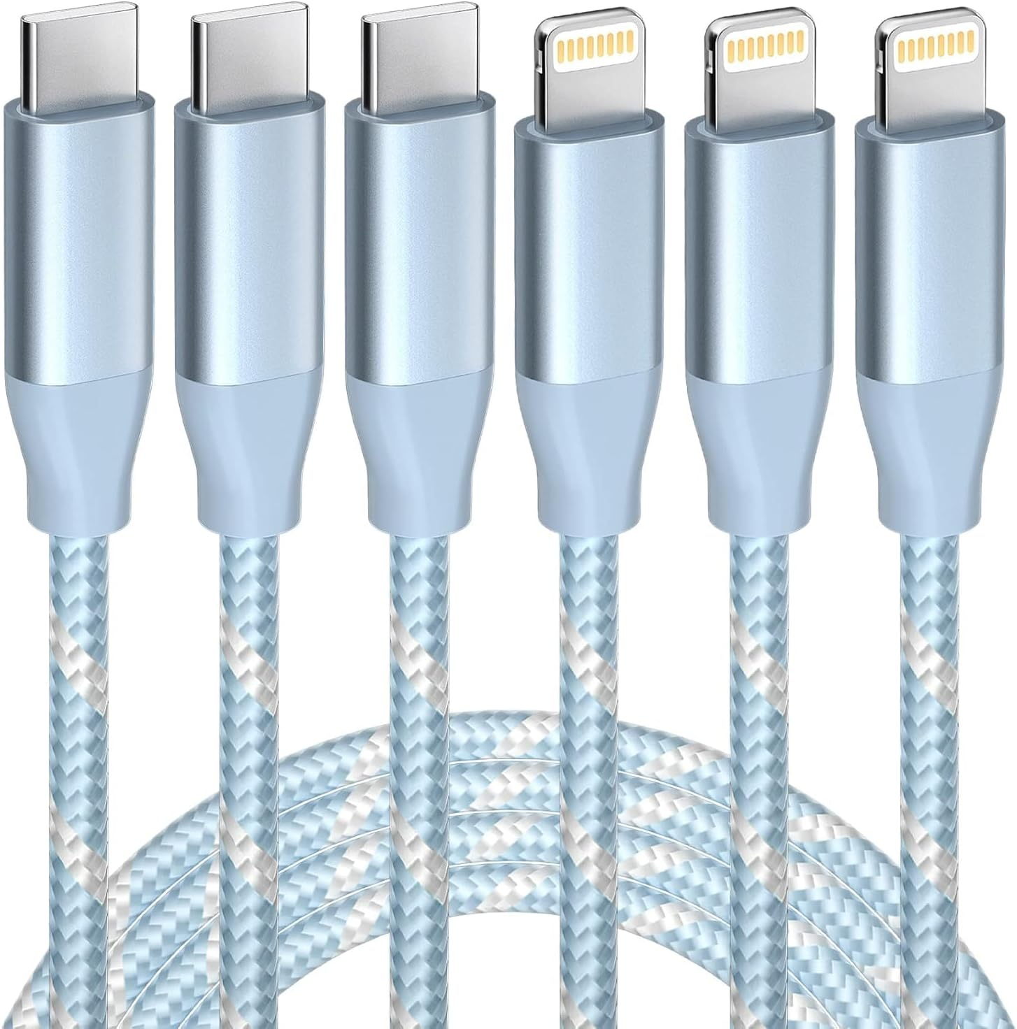 6FT USB C to Lightning Cable 3 Pack Apple MFi Certified Fast Charger  -image