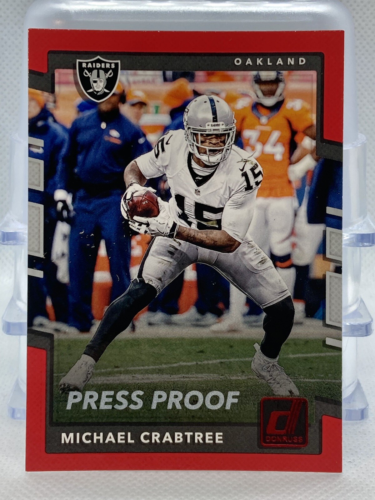 2017 Panini Donruss Press Proof Red Michael Crabtree #183 Oakland Raiders