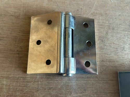 Hinge Button Tip 2-1/2" National 452 USA Nickel Finish Orna Butts Lot 2 Pair - Foto 20 di 24